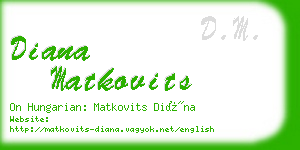 diana matkovits business card